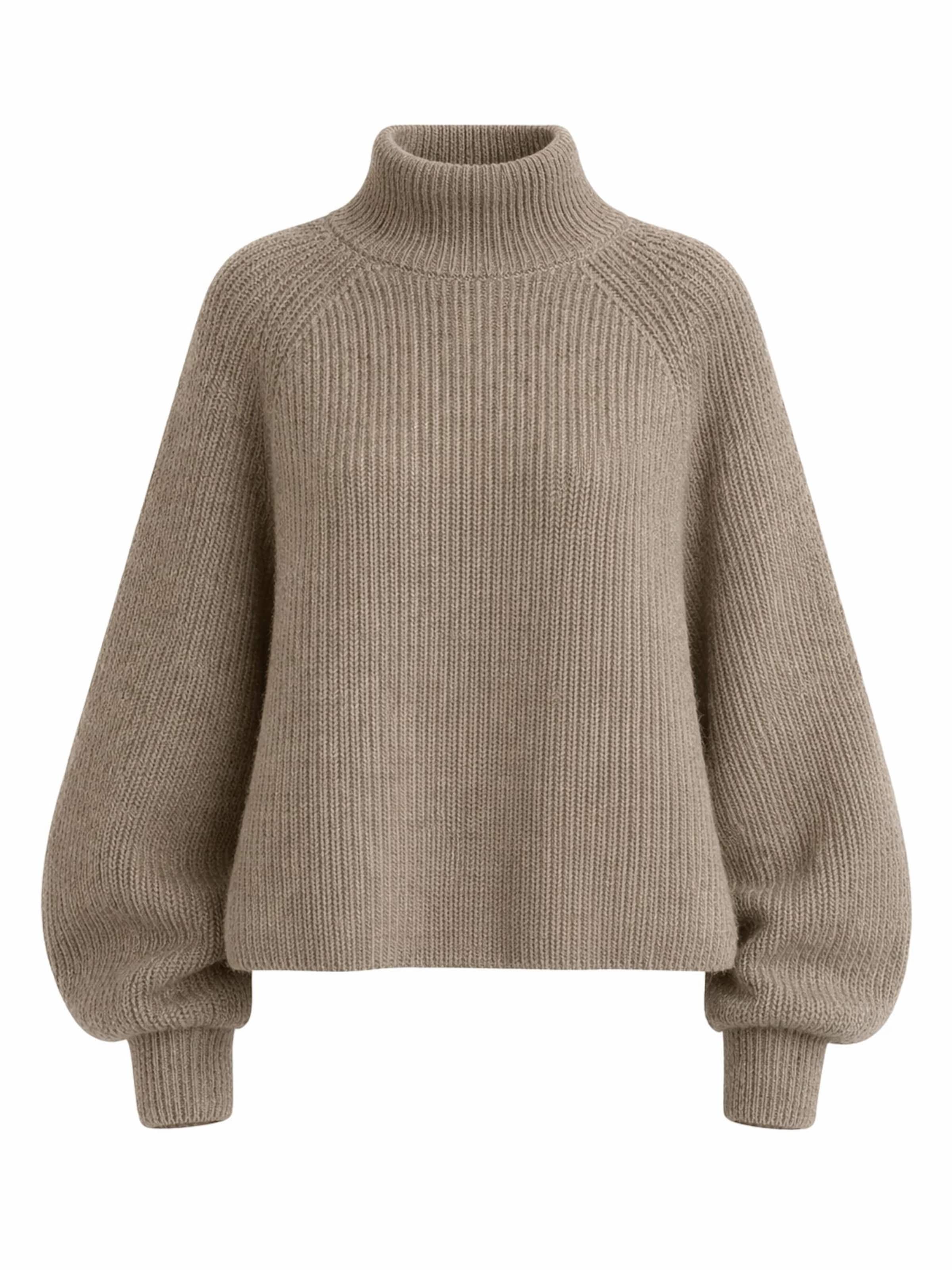 Worldclassca Oversizepullover 'Oversized Strickpullover mit Stehkragen' in Grau: Vorderseite