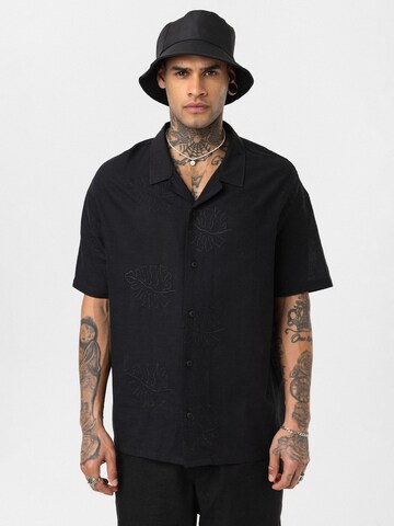 Dandalo Comfort Fit Hemd 'Damian' in Schwarz: Vorderseite