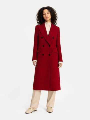 GOBI Cashmere Tussenmantel 'Cashmere Peak Lapel Long Coat' in Rood