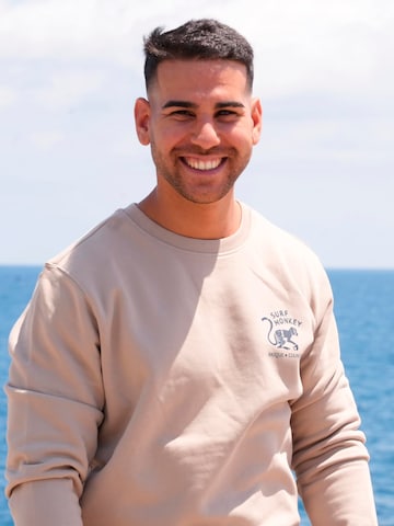 Surf Monkey Sweatshirt 'Rette das Ozean' in Beige