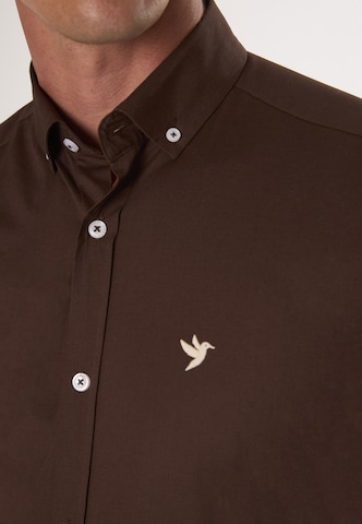 Felix Hardy Regular fit Button Up Shirt in Brown
