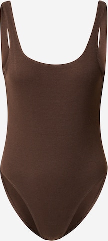 Shirtbody 'Irina' WEEKDAY en marron : devant