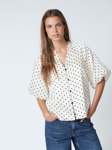 co'couture Blouse 'Dilan' in Beige: voorkant