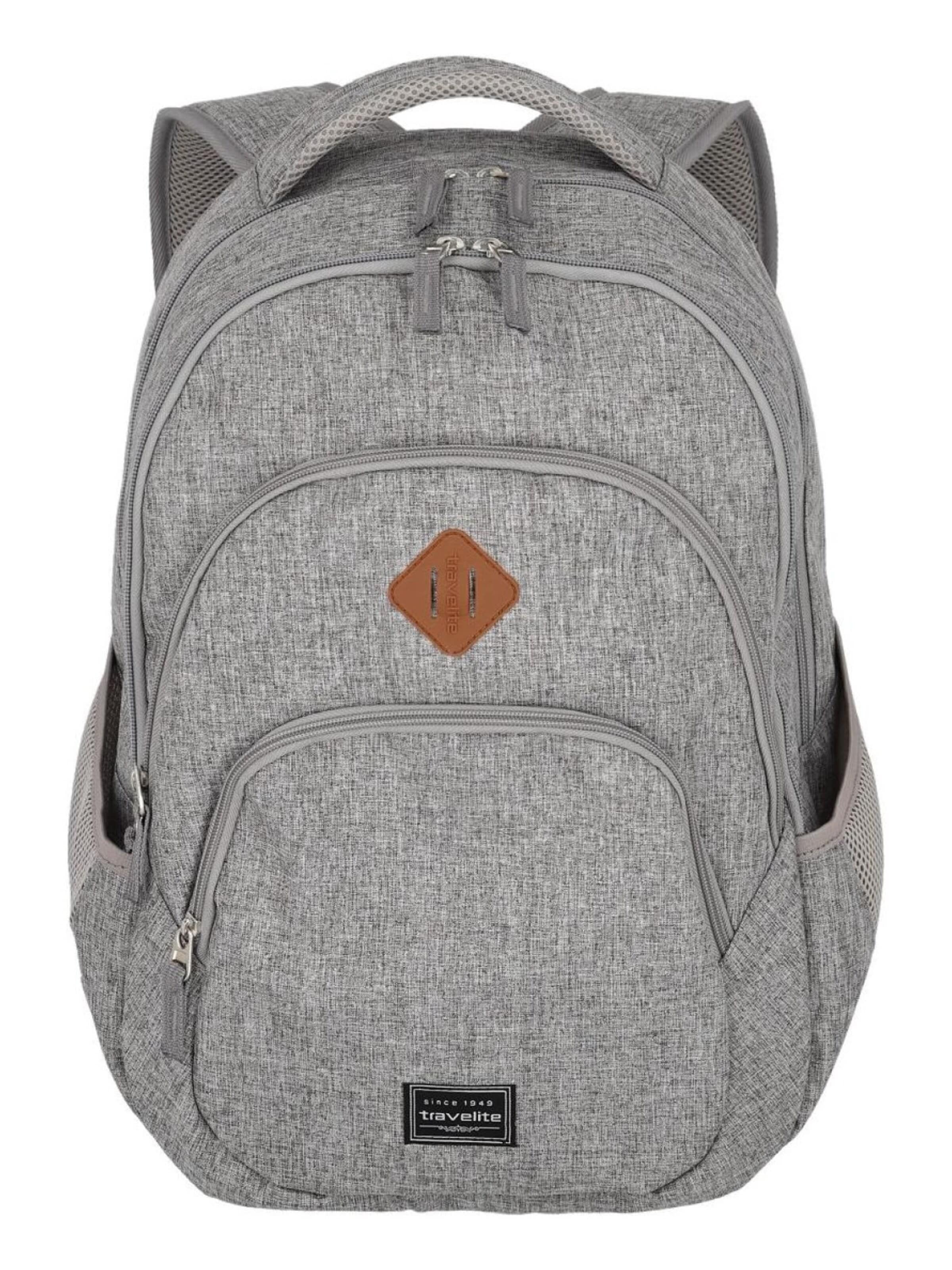 TRAVELITE Backpack in Grey: front