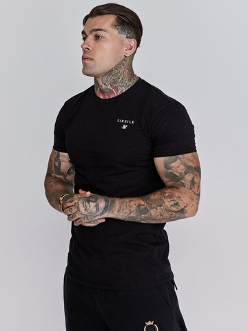 SikSilk Shirt in Black: front