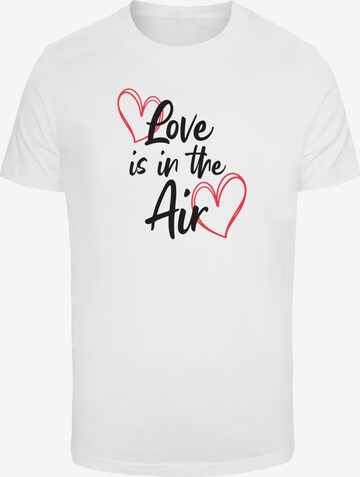 Merchcode Shirt 'Valentines Day - Love is in the Air' in White: front