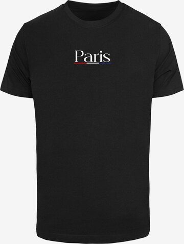 Mister Tee Shirt 'Paris Flag' in Zwart: voorkant