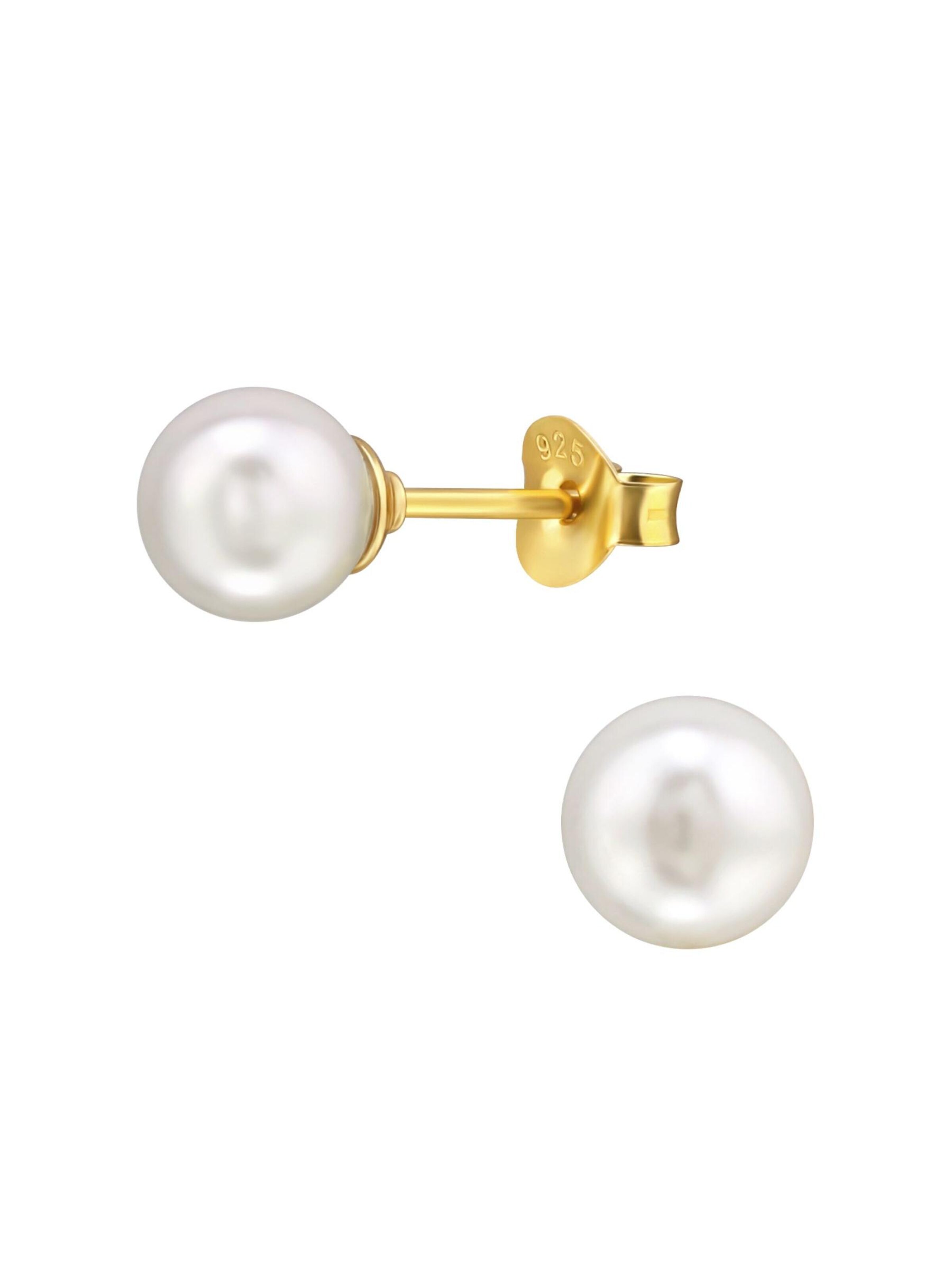 Maxte Earrings 'Pearl Gold Sterling Silver Sterling Silver Unisize' in Gold: front