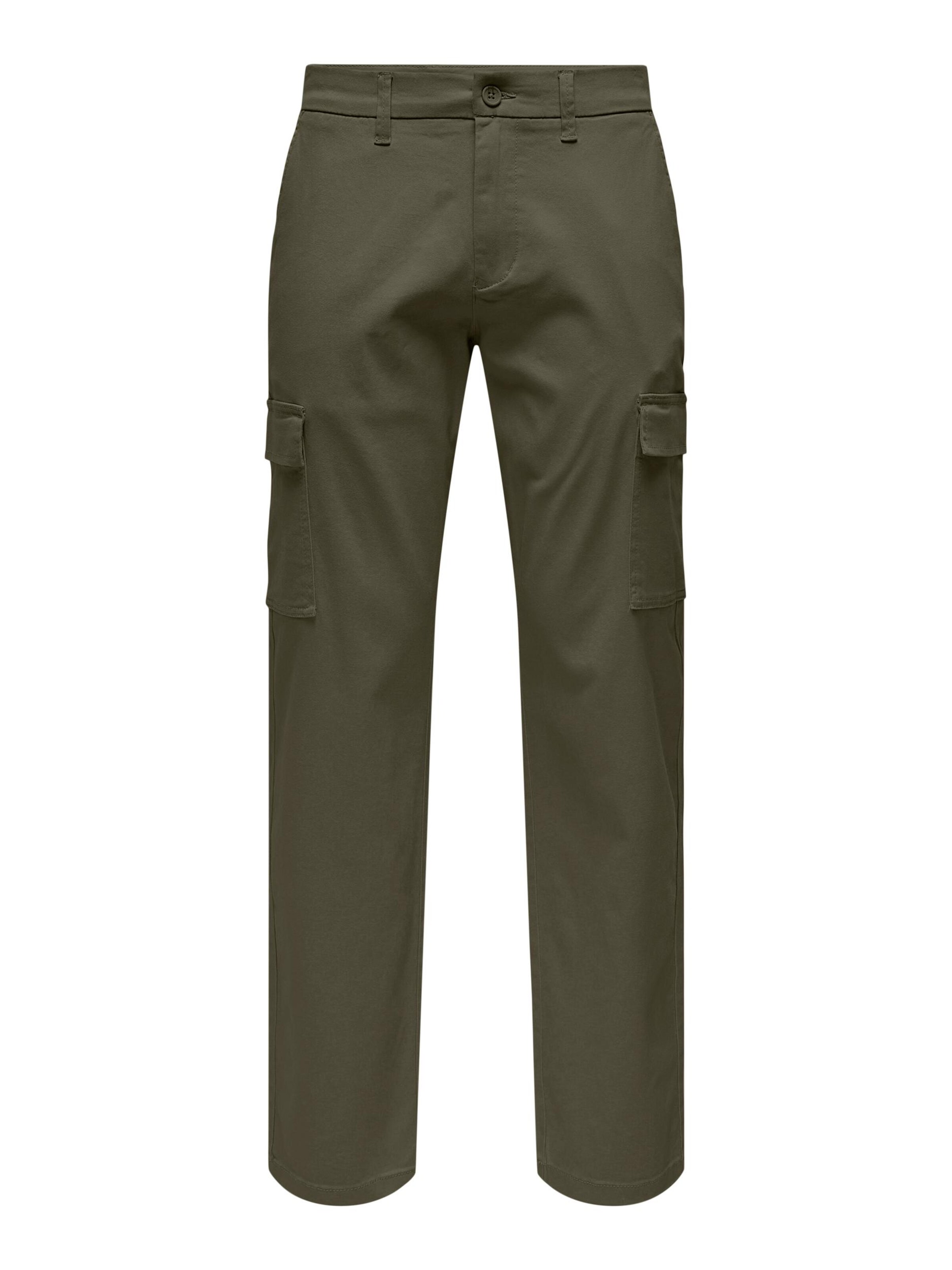 Only & Sons Cargo Pants in Green: front