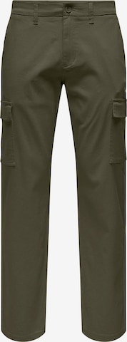Only & Sons Cargo Pants in Green: front