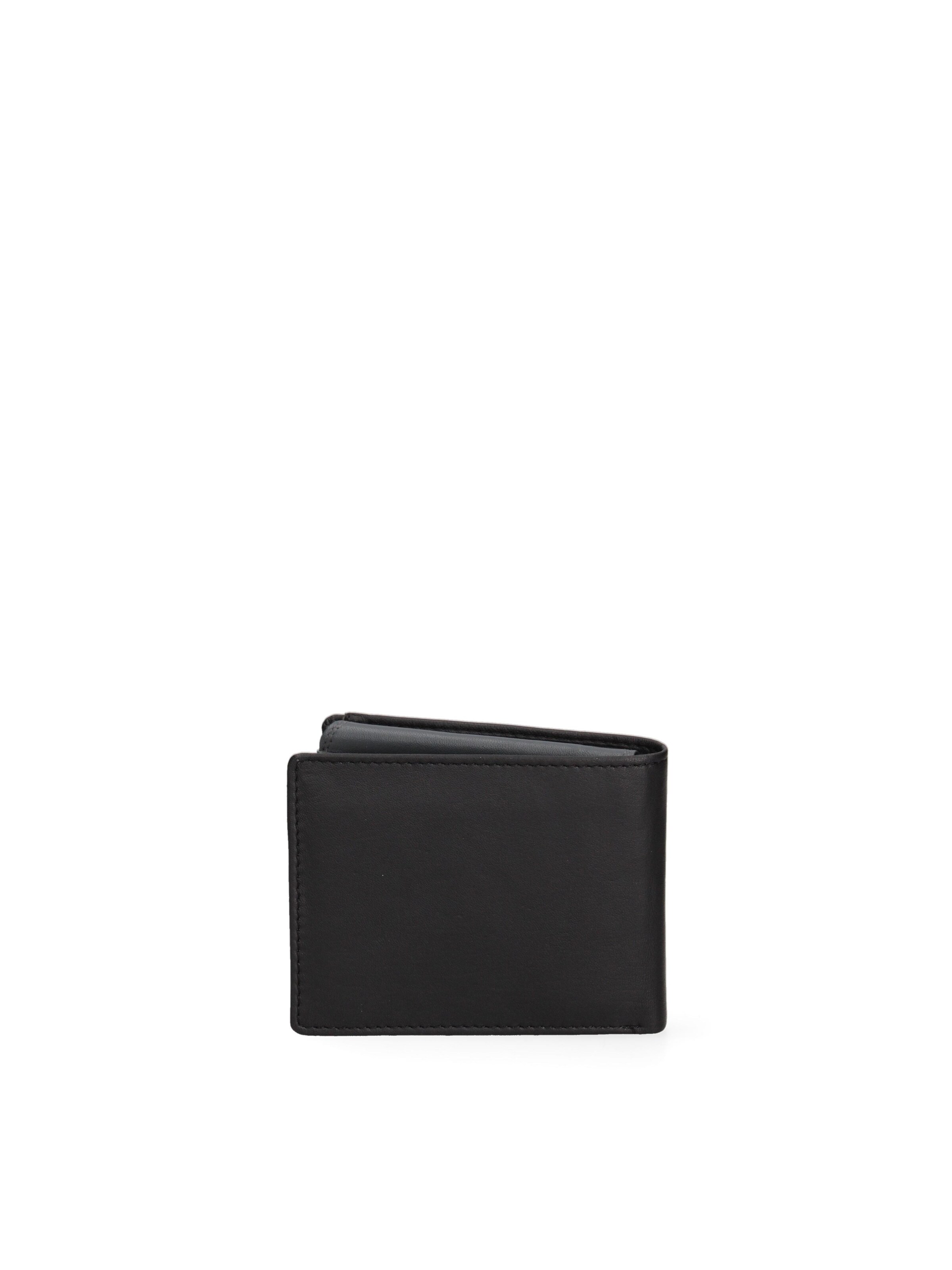Portamonete 'Portafoglio Uomo Vera Pelle Lancetti Slim Compatto 12x9,5 cm' di Lancetti in nero