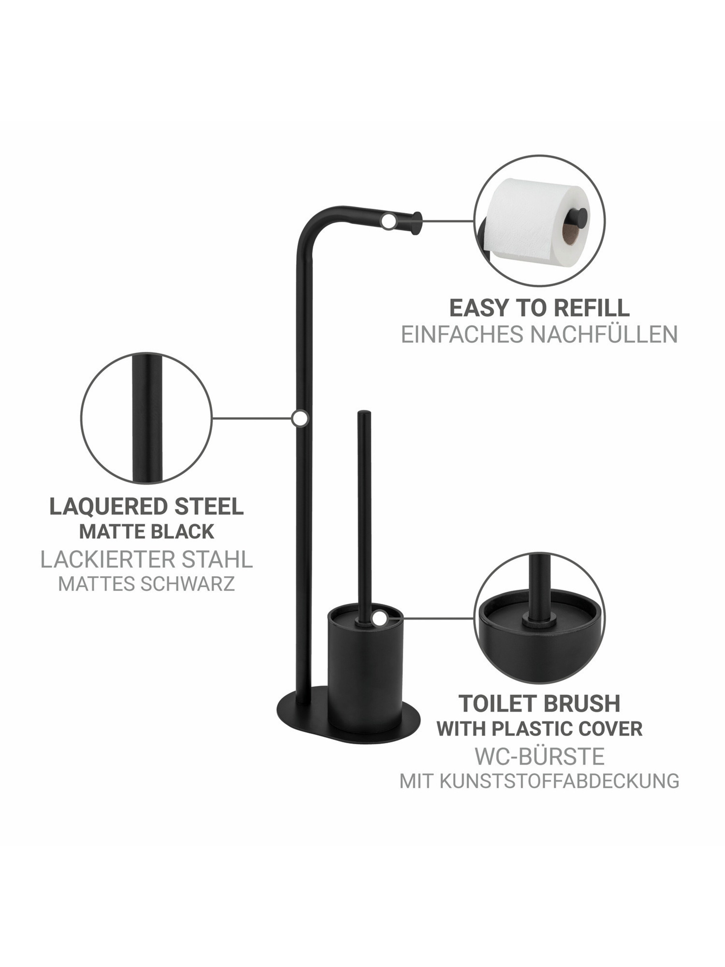 Wenko Toilet Accessories 'Levante' in Black
