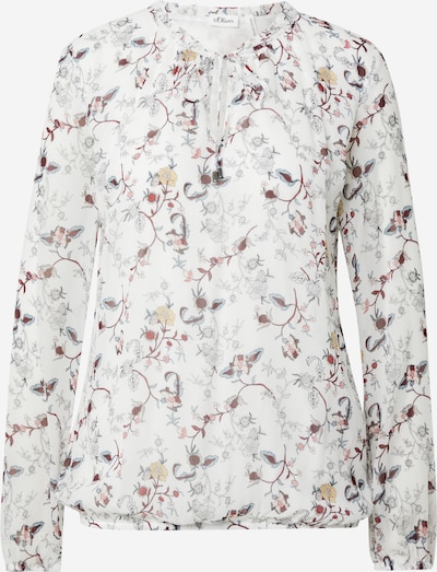 s.Oliver BLACK LABEL Bluse en braun / mischfarben / schwarz / weiß, Vue avec produit