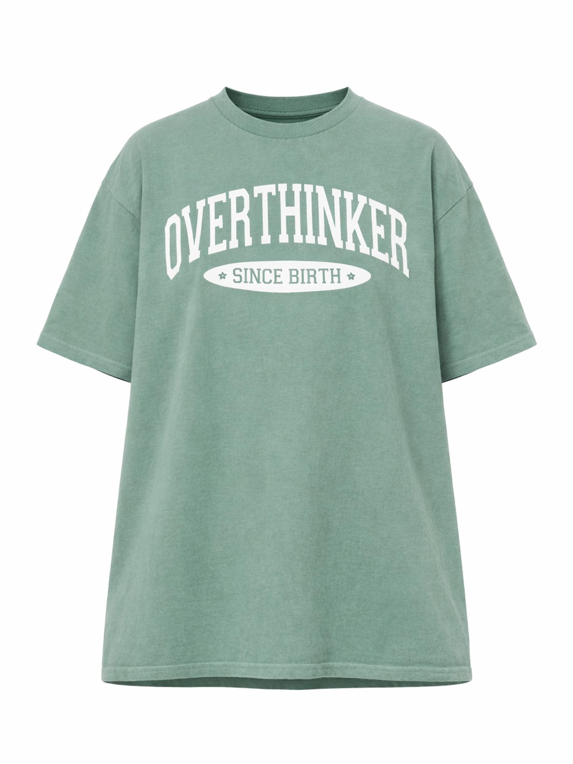 Worldclassca Oversized Shirt 'Overthinker' in Green: front