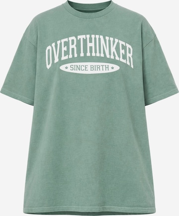 Worldclassca Oversized Shirt 'Overthinker' in Green: front