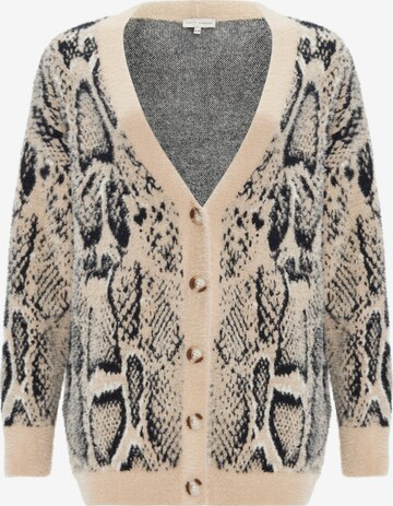 CESARE GASPARI Knit Cardigan in Beige: front