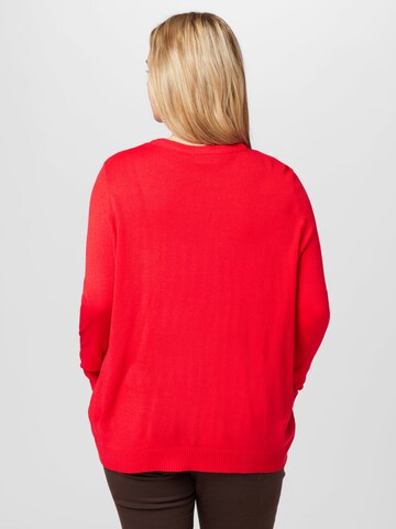 ONLY Carmakoma Sweater 'JINGLE BELL' in Red