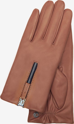 KESSLER Full Finger Gloves 'Enya' in Brown: front