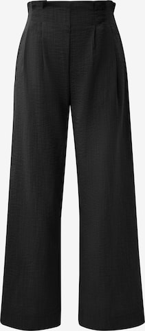 Wide Leg Pantalon à pince QS en noir : devant