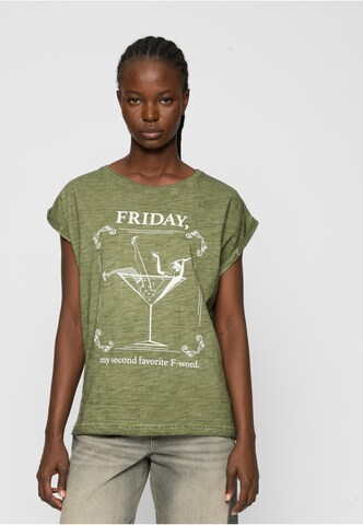 Mister Tee Shirt 'Ladies F-Word' in Green: front