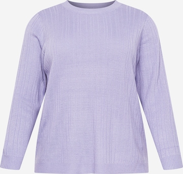 ONLY Carmakoma Sweater in Purple: front