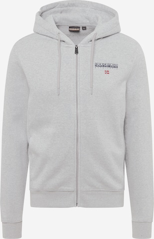 NAPAPIJRI Zip-Up Hoodie 'B-AYAS' in Grey: front