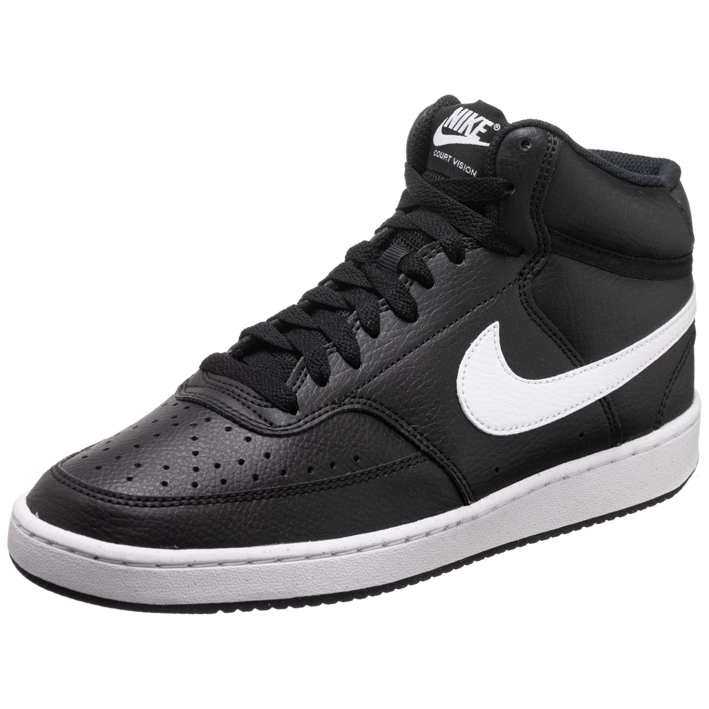 Nike Sportswear Σνίκερ ψηλό 'Court Vision Next Nature' σε μαύρο: μπροστά