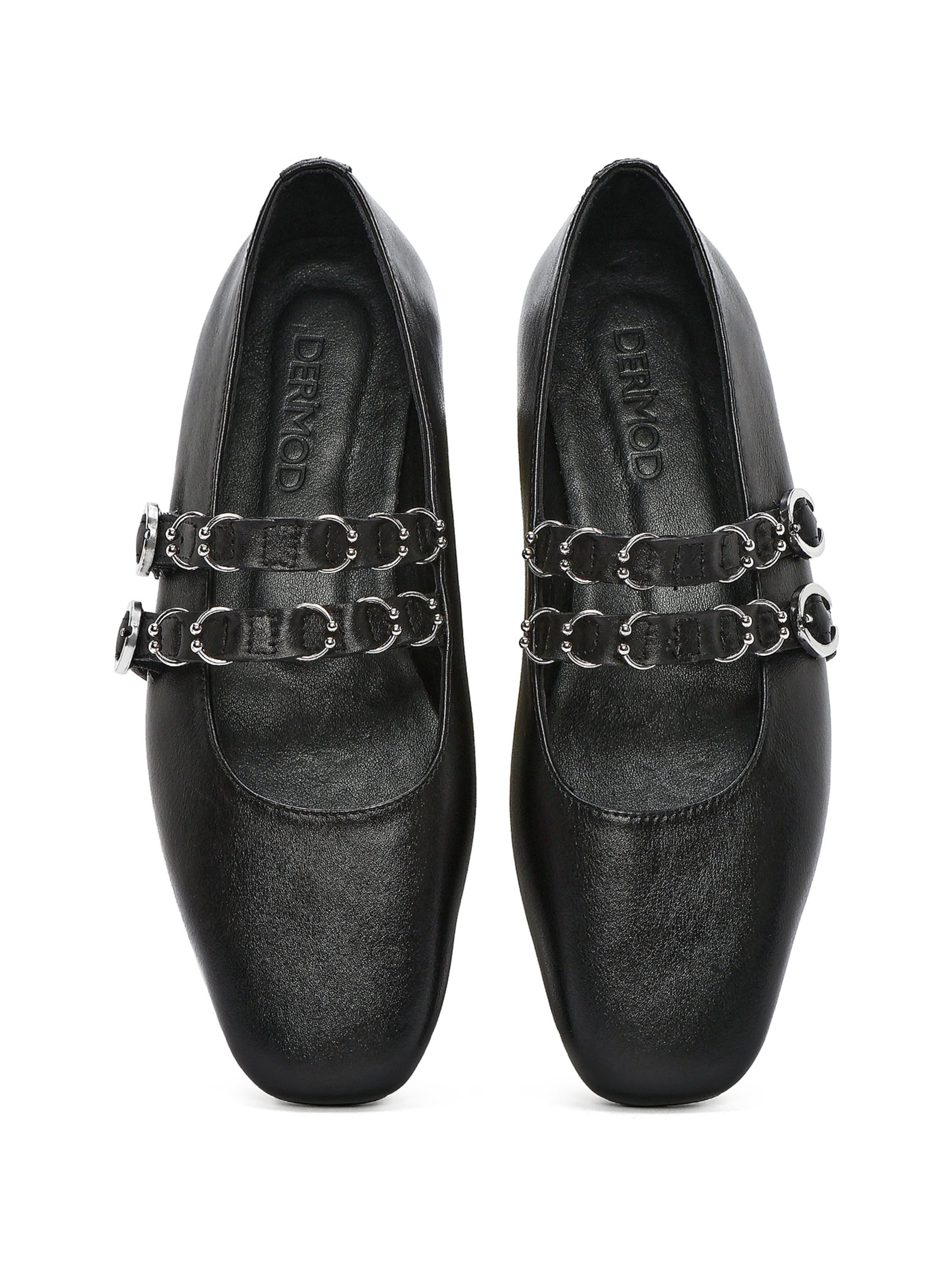 Derimod Riemchenballerina in Schwarz