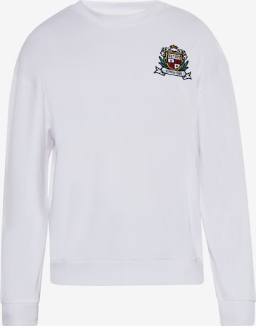 Sweat-shirt boline en blanc : devant