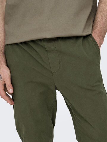 Only & Sons Zúžený Chino kalhoty 'ONSLinus' – zelená