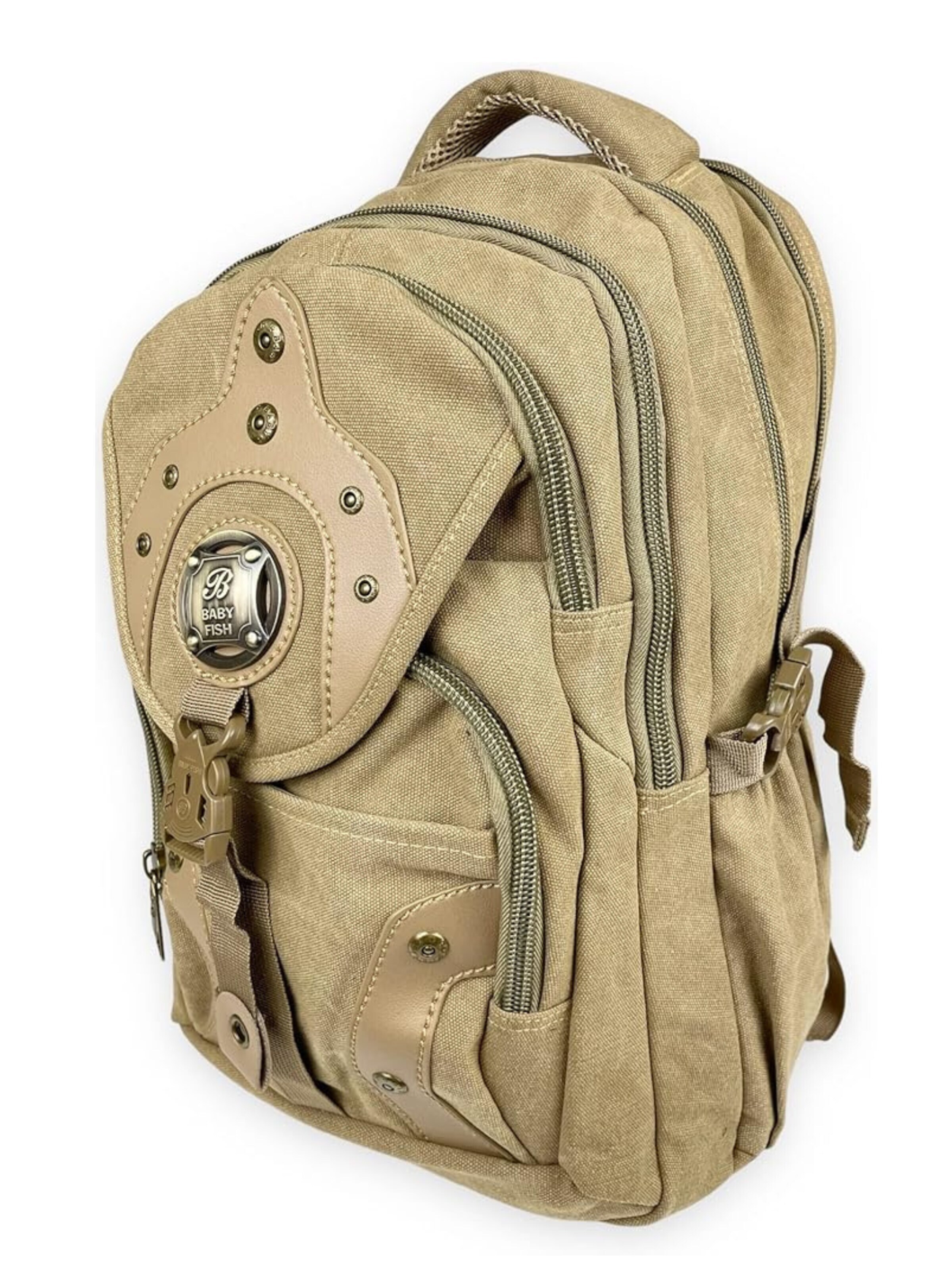 Sac à dos Kumixi en beige : devant