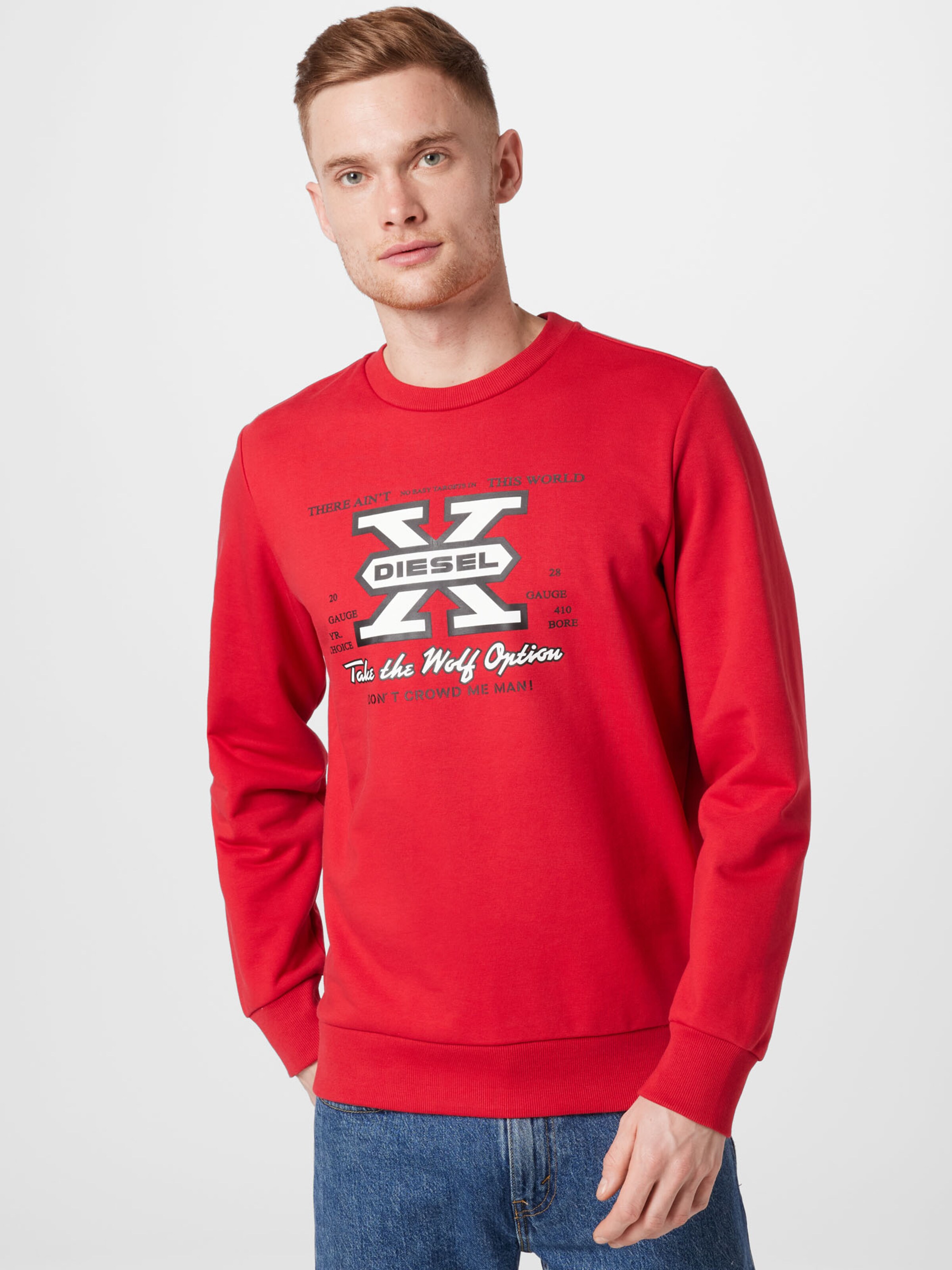 Männer Sweat DIESEL Sweatshirt 'GINN' in Rot - FJ67875 Männer Sweat DIESEL Sweatshirt 'GINN' in Rot - FJ67875