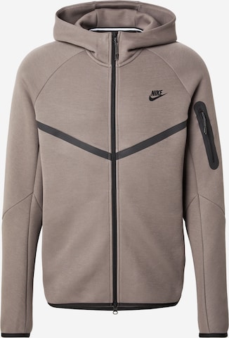 Veste de survêtement 'Tech Fleece' Nike Sportswear en gris : devant
