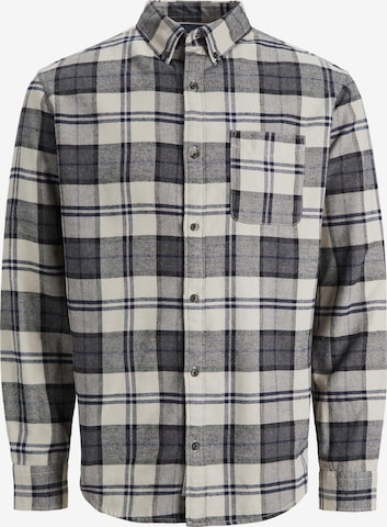 JACK & JONES Button Up Shirt 'Walter' in Grey: front