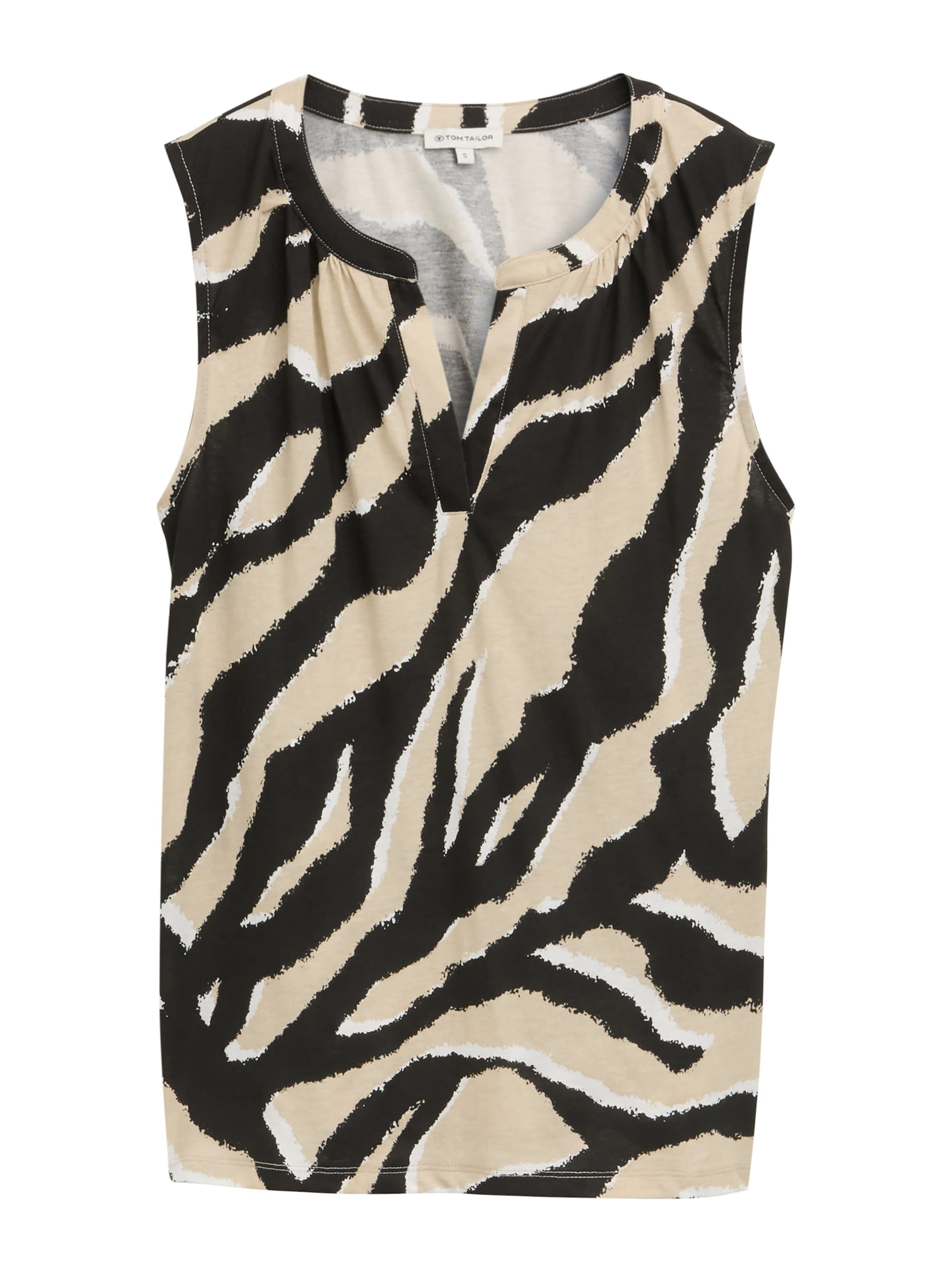 TOM TAILOR Toppi värissä hiekka / musta / munankuori, Tuotenäkymä