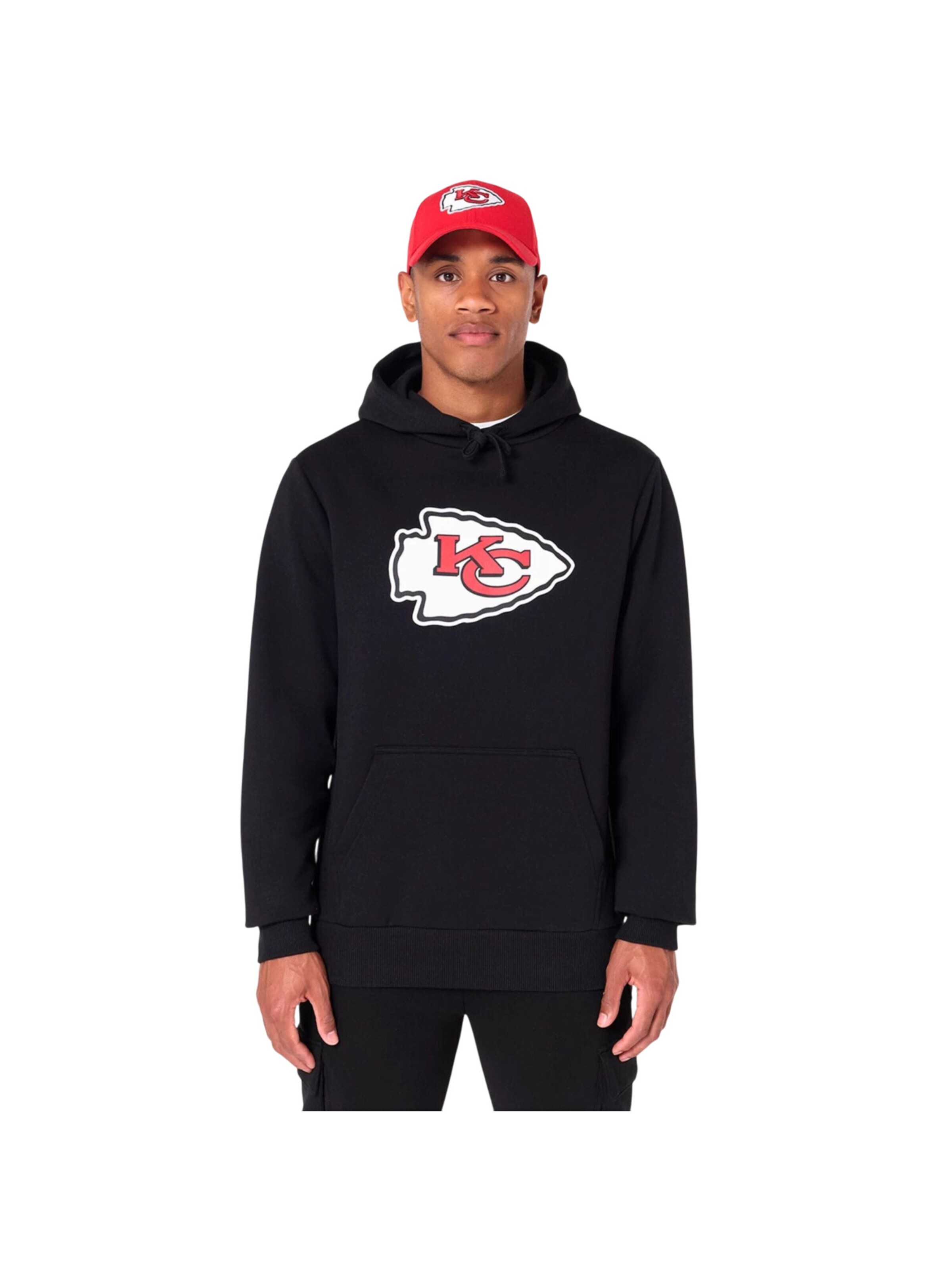 NEW ERA Sweatshirt 'NFL Kansas City Chiefs Logo' in Black: front