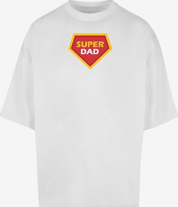Maglietta 'Fathers Day - Super dad' di Merchcode in bianco: frontale