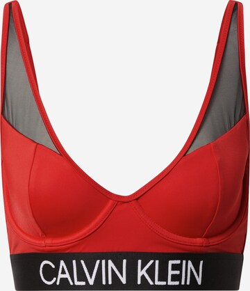 Calvin Klein Swimwear T-shirt Bikini Top in Red: front