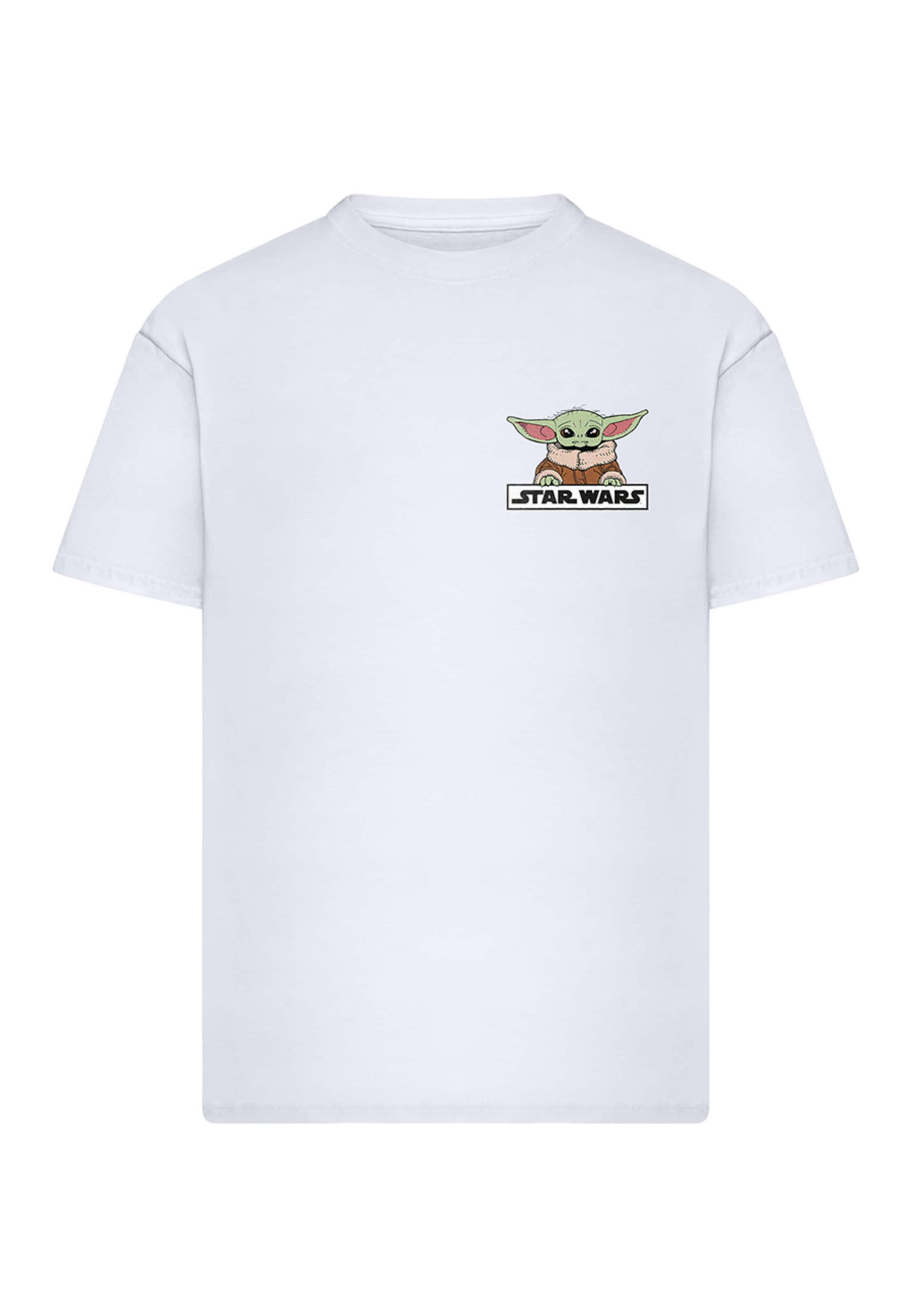 Merchcode T-Shirt 'Mandalorian Anime' in Weiß: Vorderseite