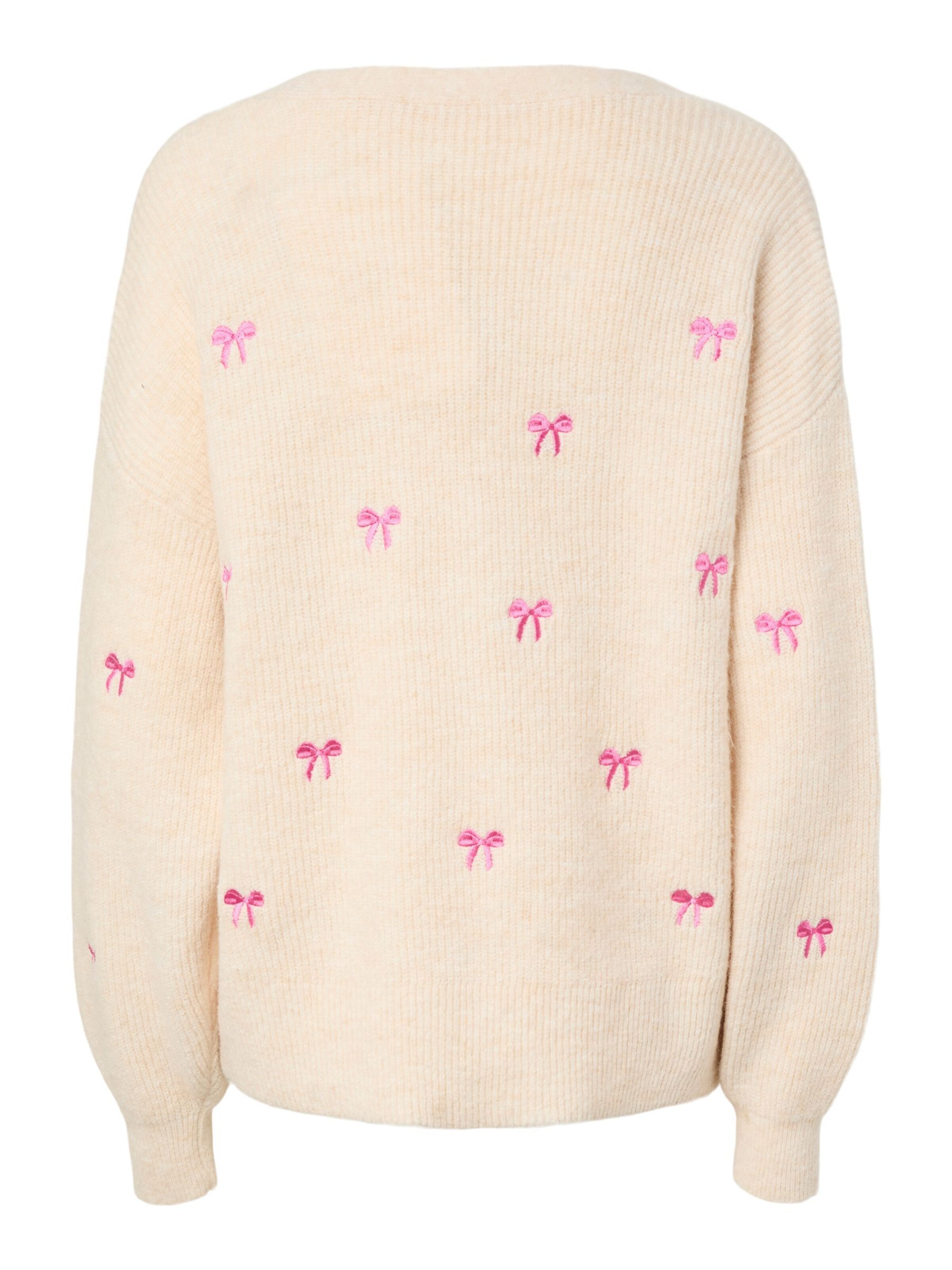 YAS Cardigan 'YASBow' i beige