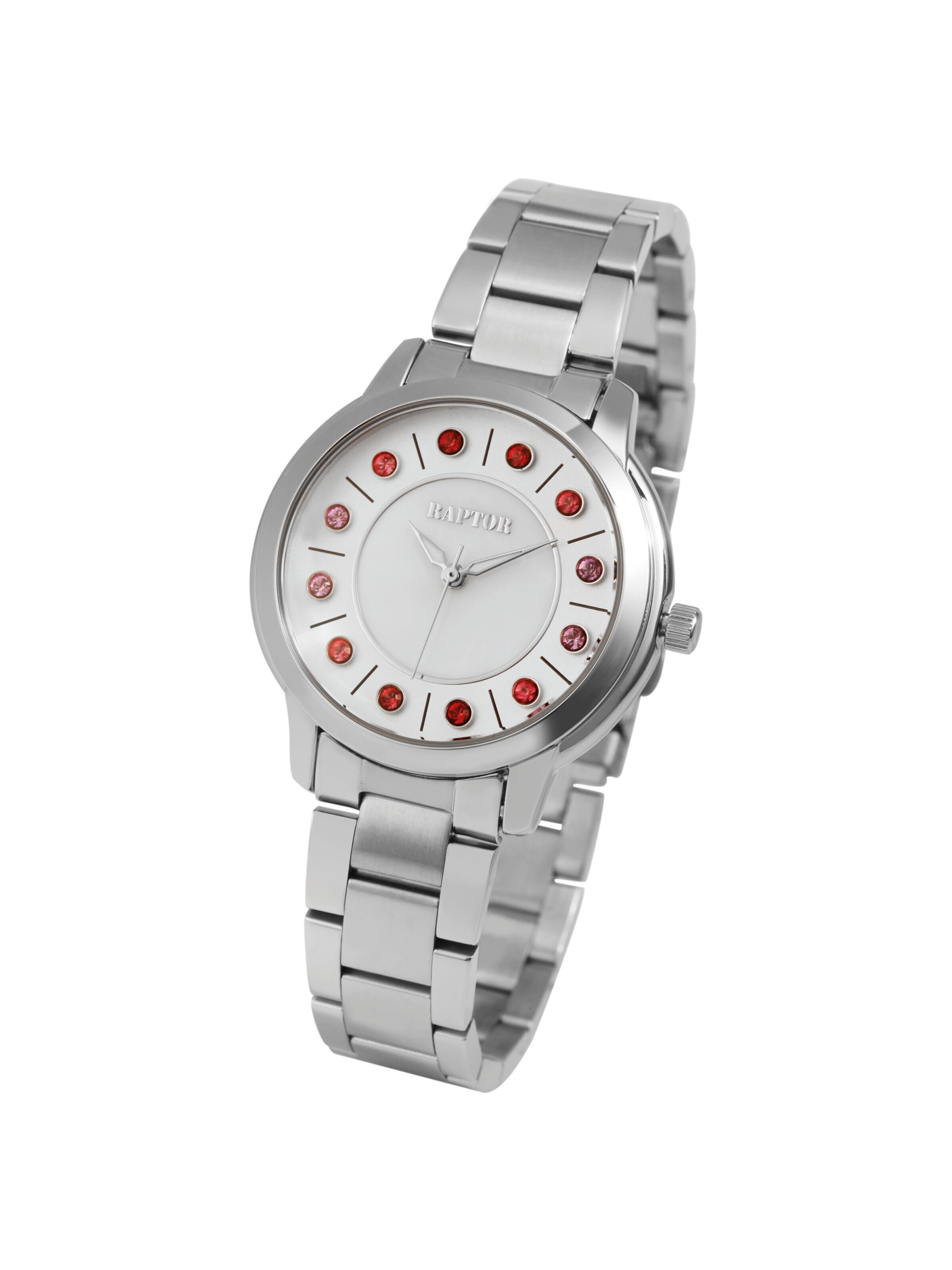 Raptor Analog Watch 'Gloriani, 3 ATM' in Silver: front