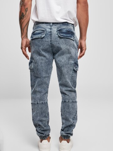 Urban Classics Tapered Cargojeans i blå