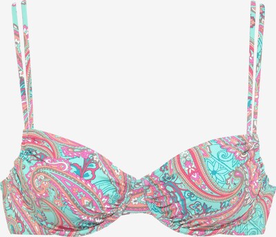 VENICE BEACH Bikini zgornji del | voda / marelica / roza barva, Prikaz izdelka