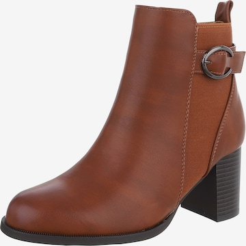 Ital-Design Stiefelette in Braun: Vorderseite