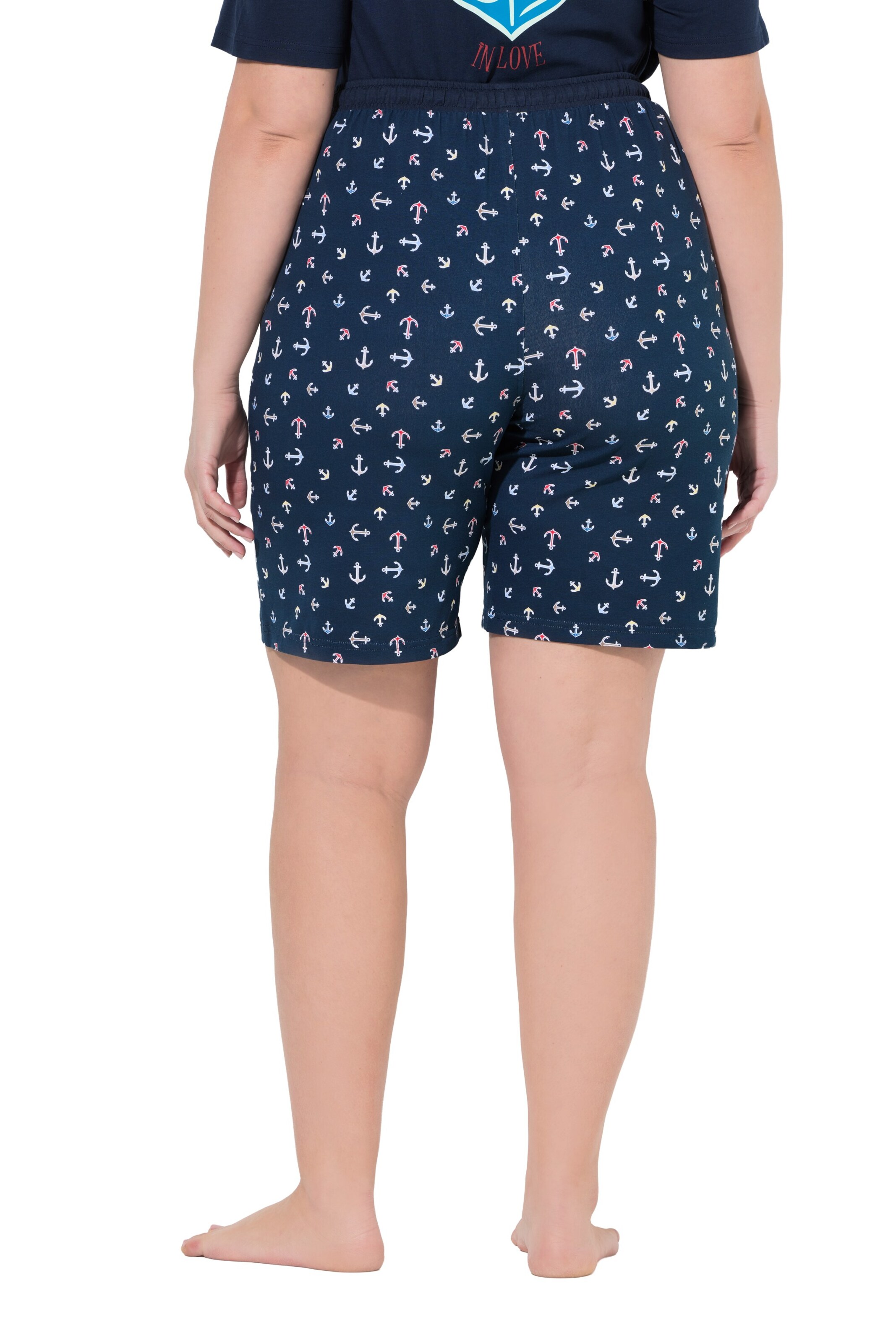 Ulla Popken Korte pyjama in Blauw