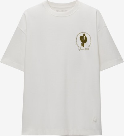 Pull&Bear T-Shirt in oliv / weiß, Produktansicht
