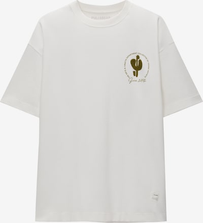 Pull&Bear T-Shirt en olive / blanc, Vue avec produit