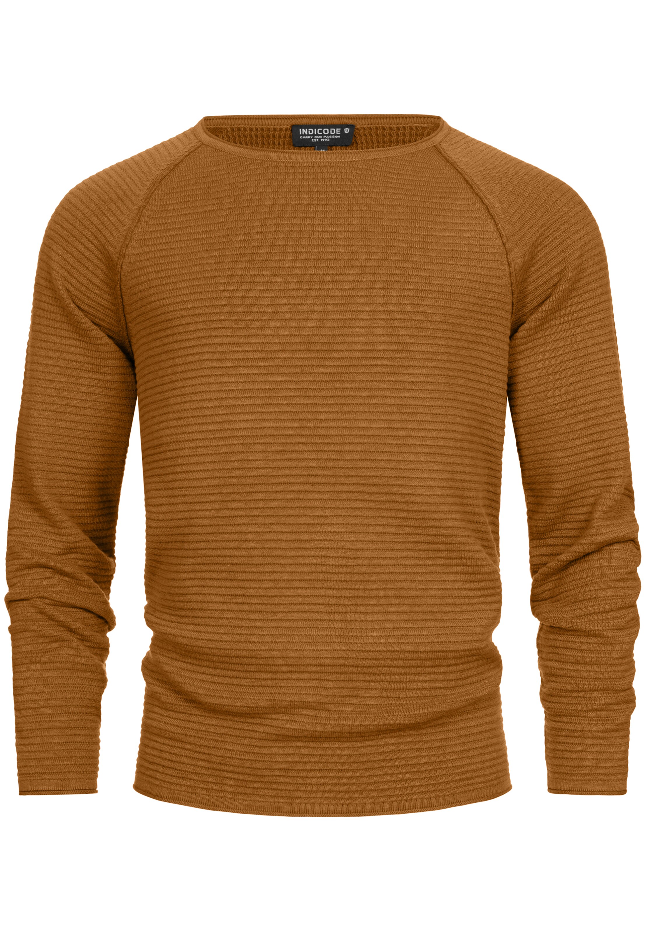 INDICODE JEANS Sweater 'Camilo' in Brown: front