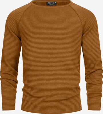 INDICODE JEANS Sweater 'Camilo' in Brown: front