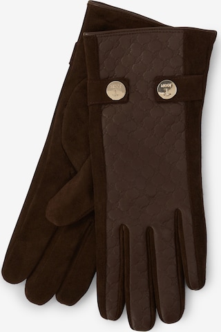 JOOP! Full Finger Gloves in Brown: front